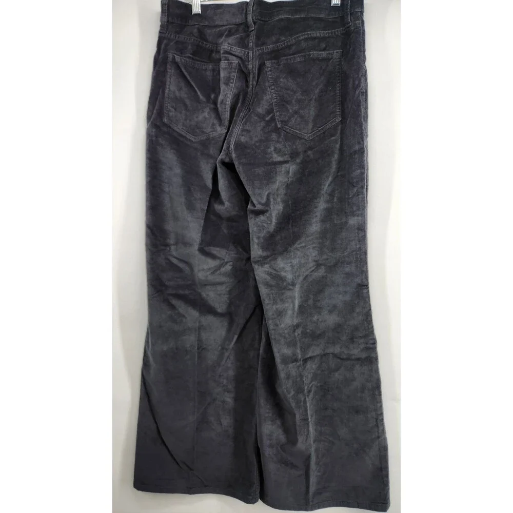 J.Crew Womens P29 Petite Black Wide Leg‎ Washed Velvet Trousers NWT